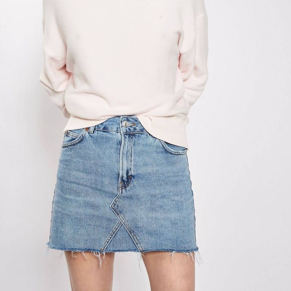 TOPSHOP MOTO Mini Denim Skirt